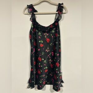 Morgan Taylor Intimates floral slip dress nightgown Ruffles Sz Large